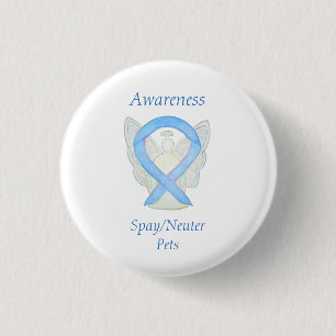 Spay/Neuter Pets Awareness Angel Ribbon Art Button