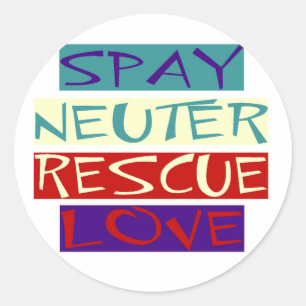 Spay Neuter Rescue Liebe Runder Aufkleber