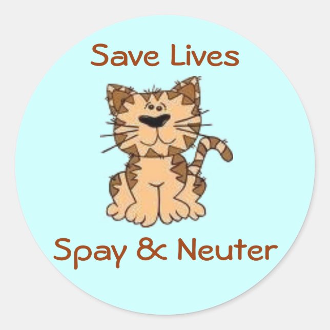 Spay & Neuter Runder Aufkleber (Vorderseite)