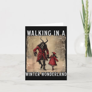 Spazieren in einem winterlichen Wunderland Krampus Karte