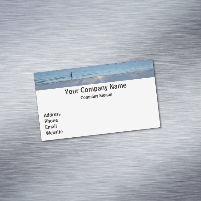 Spazieren Sie auf der Beach Magnetic Business Card Magnetische Visitenkarte (Beispiel)