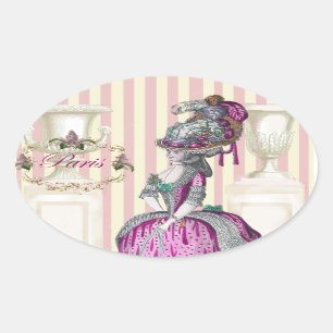 Spazieren Sie entlang der Champs-Élysées Ovaler Aufkleber