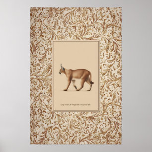 Spazierender Karakal Poster Druck Neutral Wildlife