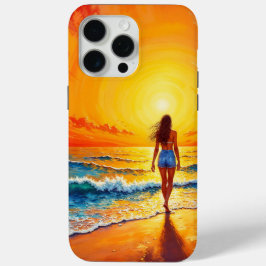 Spazierender Meeresstrand Warmlaufen Sonnenunterga Case-Mate iPhone Hülle