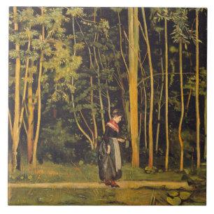 Spaziergang am Waldrand (von Ferdinand Hodler) Fliese