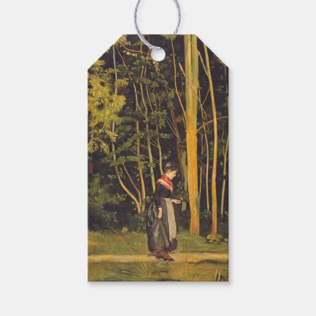 Spaziergang am Waldrand (von Ferdinand Hodler) Geschenkanhänger (Vorderseite)