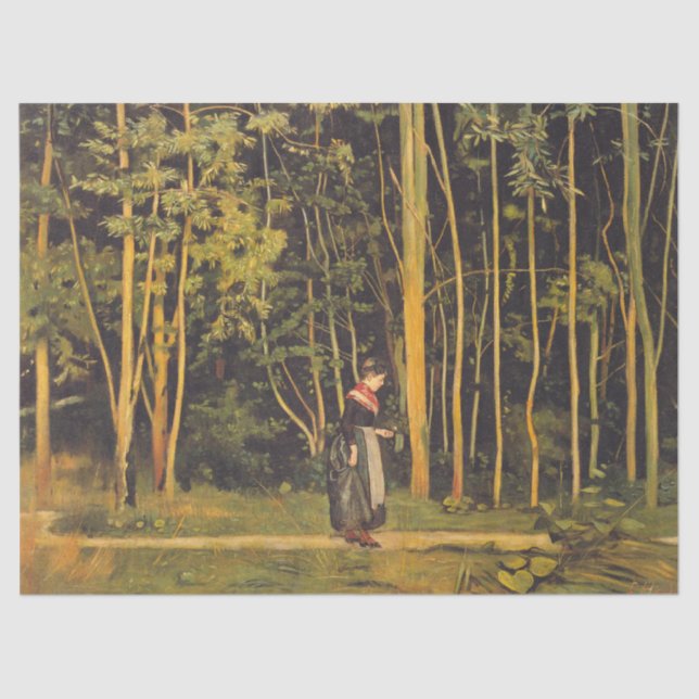 Spaziergang am Waldrand (von Ferdinand Hodler) Seidenpapier (Vorderseite)