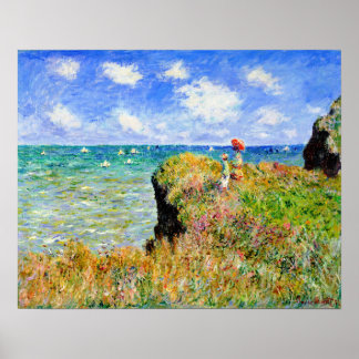 Spaziergang auf der Klippe in Pourville von Claude Poster