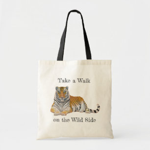 Spaziergang auf Wild Side Tiger Tragetasche