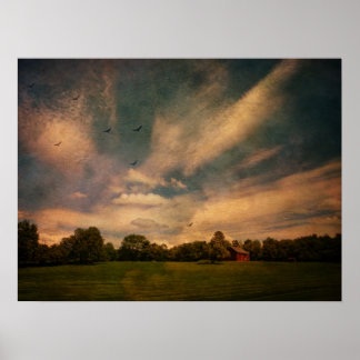 Spaziergang durch den Bauernhof Poster