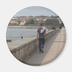Spaziergang durch den Hafen von Bilbao, Spanien Kü Magnet