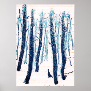 Spaziergang durch den Schneewald Poster