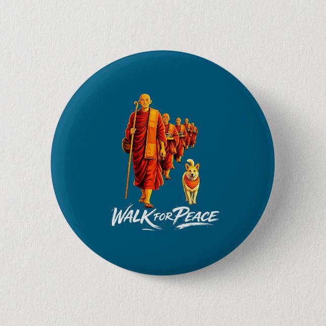 Spaziergang für den Frieden Zen-Buddhisten Mönche  Button (Vorderseite)