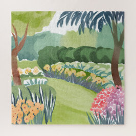 Spaziergang im Blumengarten | Florale Natur Aquare Puzzle