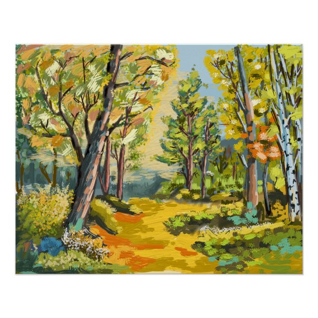 Spaziergang im Herbstunterholz. Poster (Vorderseite)
