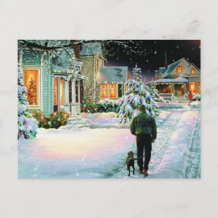 Spaziergang im Schnee Postkarte