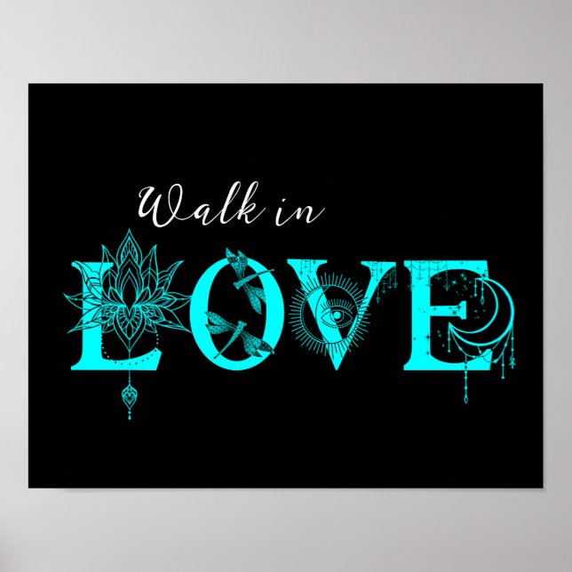 Spaziergang in der Liebe motivierend Lotus moon Su Poster (Vorne)