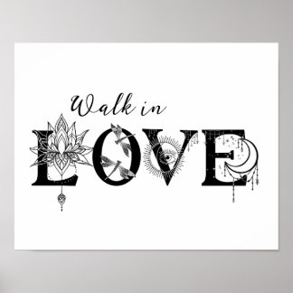 Spaziergang in der Liebe motivierend Lotus moon Su Poster