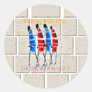 Spaziergang mit Jesus Hakuna Matata Inspiriert Bea Runder Aufkleber