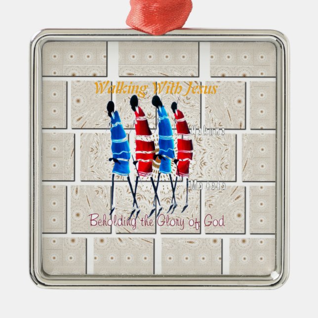 Spaziergang mit Jesus Hakuna Matata Inspiriert Bea Silbernes Ornament (Vorne)