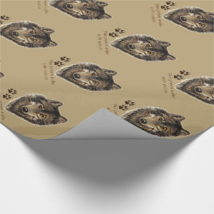 Spaziergänge mit Wolfen Wolf Zitat Wrapping Papier Geschenkpapier