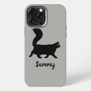 Spaziergehende schwarze Kitty-Katze mit individuel iPhone 13 Pro Max Hülle