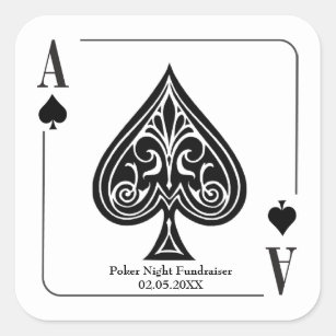 Spazio -Ace Spielkarte, Poker, Casino Quadratischer Aufkleber