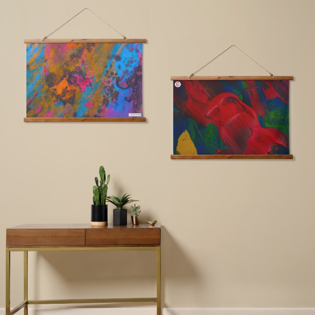 SPAZIO CASA WALL TAPESTRY WANDTEPPICH MIT HOLZRAHMEN (Asymmetrisch)
