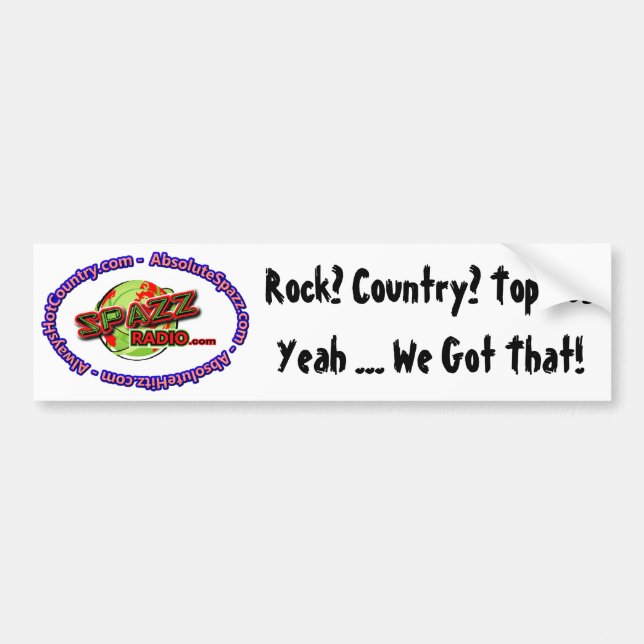 SpazzRadio Logo Merch Autoaufkleber (Vorne)