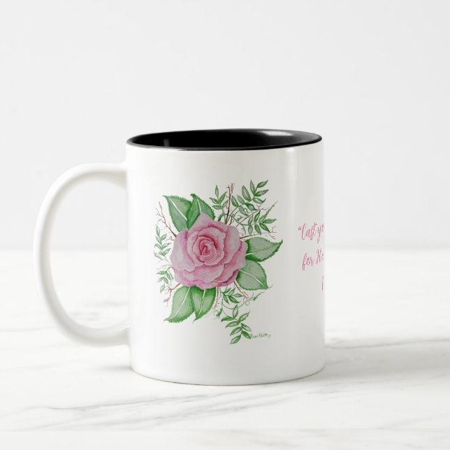 Speak Jesus PInk Rose Zweifarbige Tasse (Links)