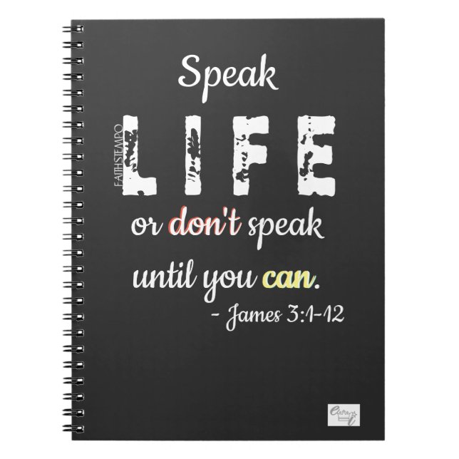 Speak Life or Don't Speak = Spiral Photo Notebook Notizblock (Vorderseite)