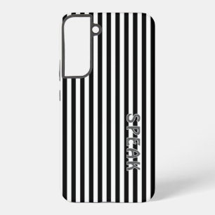 Speak Logo Schwarz-weiß Stripes Samsung Handy Case Galaxy Hülle