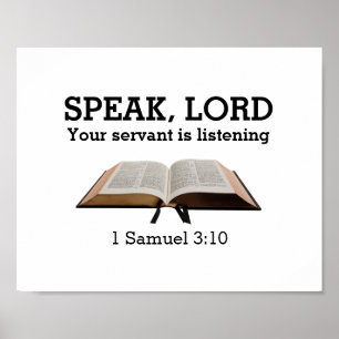 SPEAK LORD Samuel Bible Verse Christlich Poster