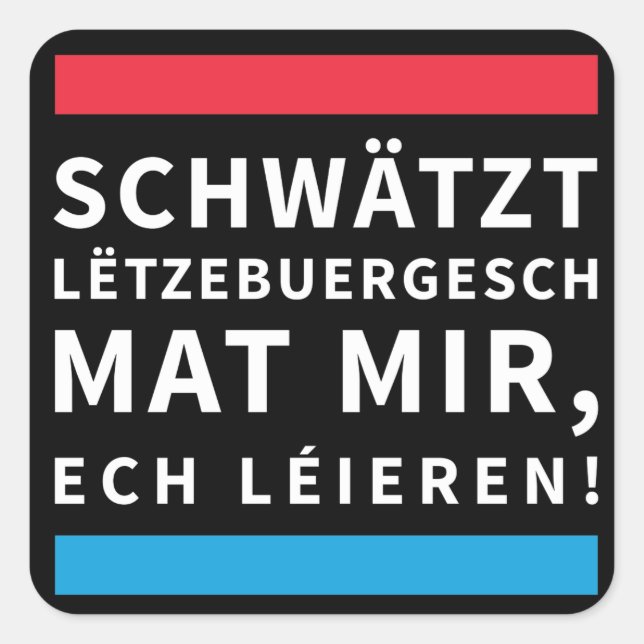 Speak Luxembourgish Black Sticker (Vorderseite)