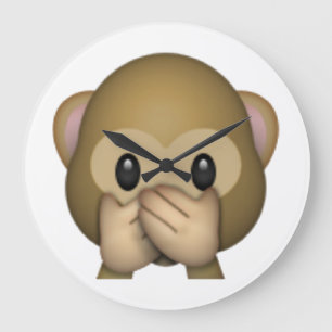 Speak No Evil Monkey - Emoji Große Wanduhr