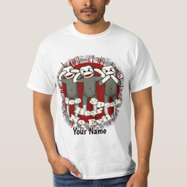 Speak No Evil Sock Affen Custom T - Shirt (Vorderseite)