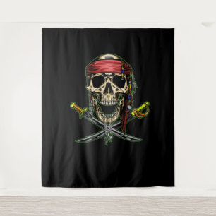 Speak Pirate Skull Hintergrund Wandteppich