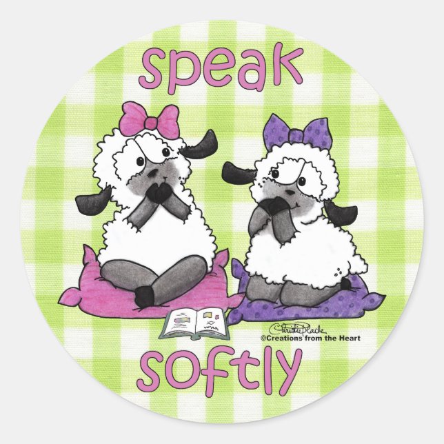 Speak Softly Lambs Runder Aufkleber (Vorderseite)