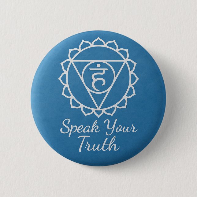 Speak Your Truth Throat Chakra Communication Button (Vorderseite)