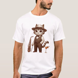 Speakeasy Cat - Jazz Aesthetic Tribute Art aus den T-Shirt