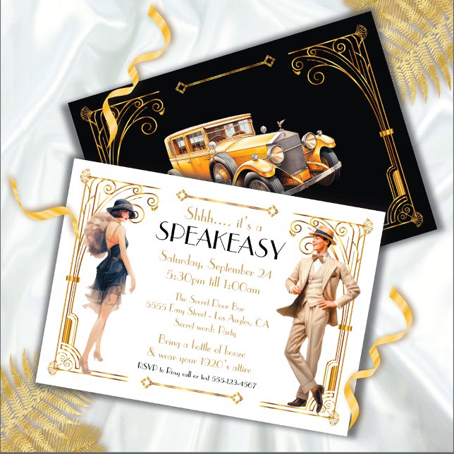 Speakeasy Flapper Great Gatsby Art Deco Party Einladung (Von Creator hochgeladen)