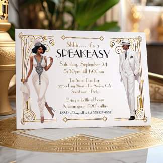 Speakeasy Flapper Great Gatsby Harlem Nights Einladung