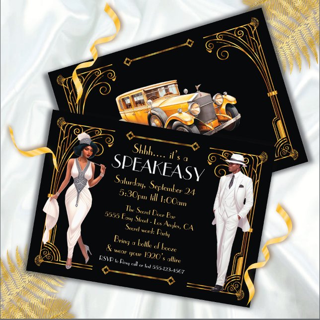 Speakeasy Flapper Great Gatsby Harlem Nights Einladung (Von Creator hochgeladen)