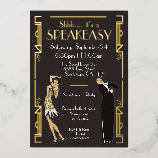 Speakeasy Flapper Party Folieneinladung