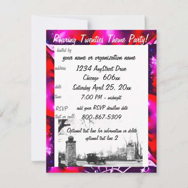 Speakeasy Promotion Theme Party Einladung (Vorderseite)