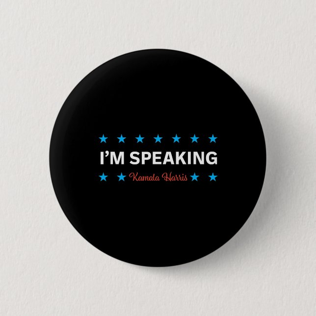 Speaking Kamala Harris Button (Vorderseite)