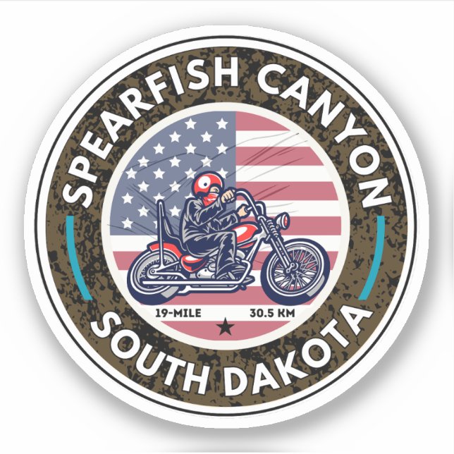 SPEARFISH CANYON LANDSCHAFTLICH BYWAY MOTORRAD AUFKLEBER (Vorderseite)