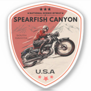 SPEARFISH CANYON SCENIC BYWAY MOTORRADFAHREN AUFKLEBER