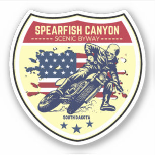 SPEARFISH CANYON SCENIC BYWAY MOTORRADFAHREN AUFKLEBER