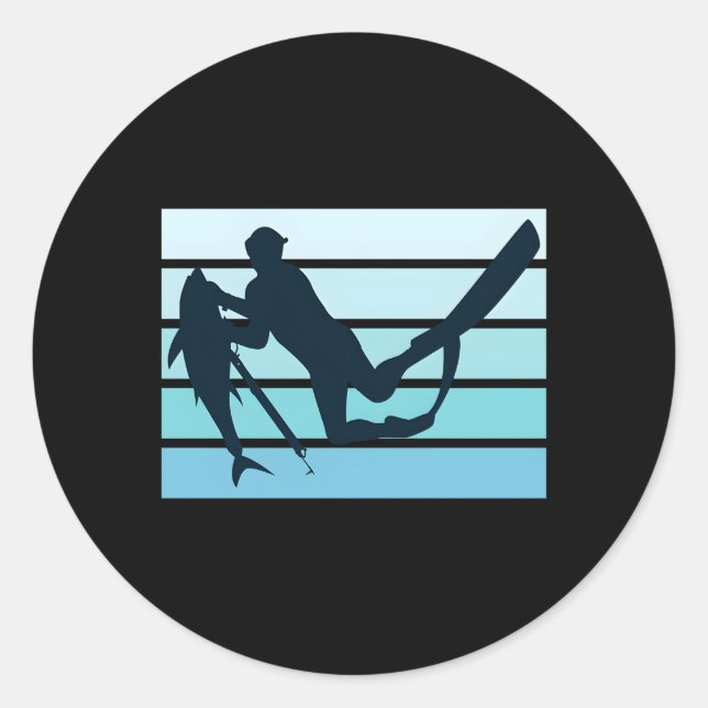 Spearfish Fish Jagd Spear Fisher Spearl Runder Aufkleber (Vorderseite)